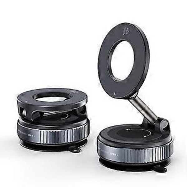 Hopfällbart Biltelefonfäste Magnetiskt Ställ 360 Graders Rotation Justerbart med Dubbel Sugteknik för Enkel Visning Svart Svart Svart Svart Black