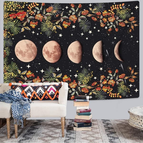 1 stk. Moonlight Garden Gobelin, Månefase Gobeliner Blomsterranke