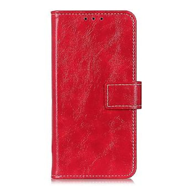 Retro Crazy Horse Textur Läderfodral för OnePlus 8T Red