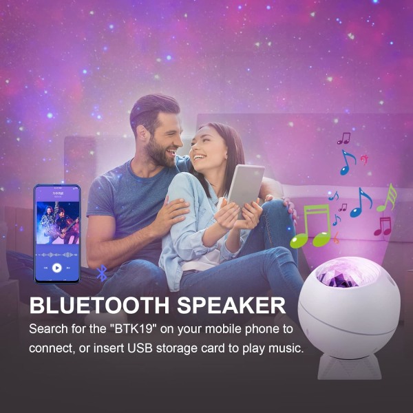 Galaxy projektor med timer & Bluetooth högtalare, 43 färger Star Pr
