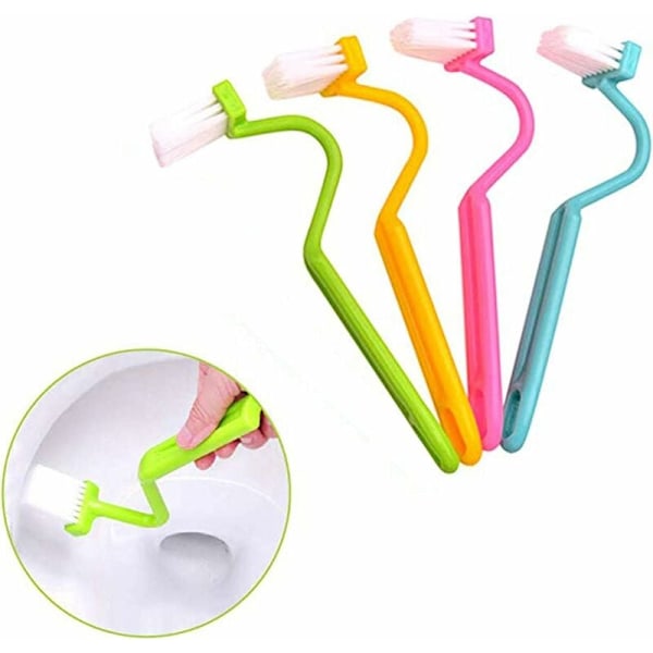 4 Pcs Toilet Cleaning Brush WC Corner Curving Soft Brush Cleaning