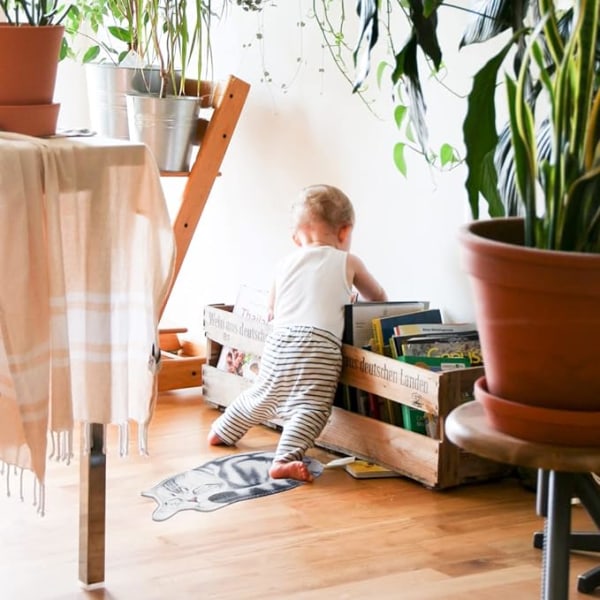 Nydelig teppe med kattemotiv, vanntett badematte, tørkbar stueteppe