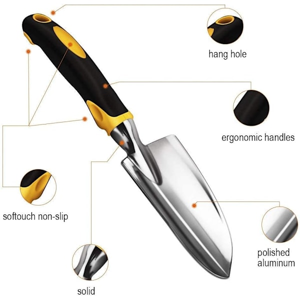 Hagespade og håndspade laget av myk gummi, ergonomisk håndtak