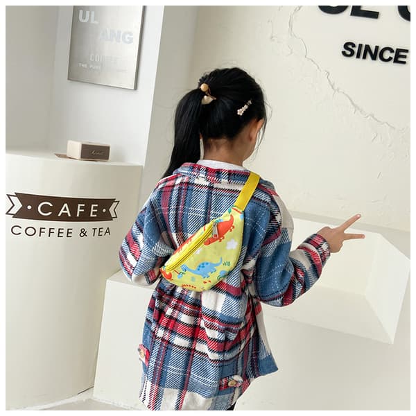 Barne Crossbody Veske, Søt Liten Dinosaur-Gul
