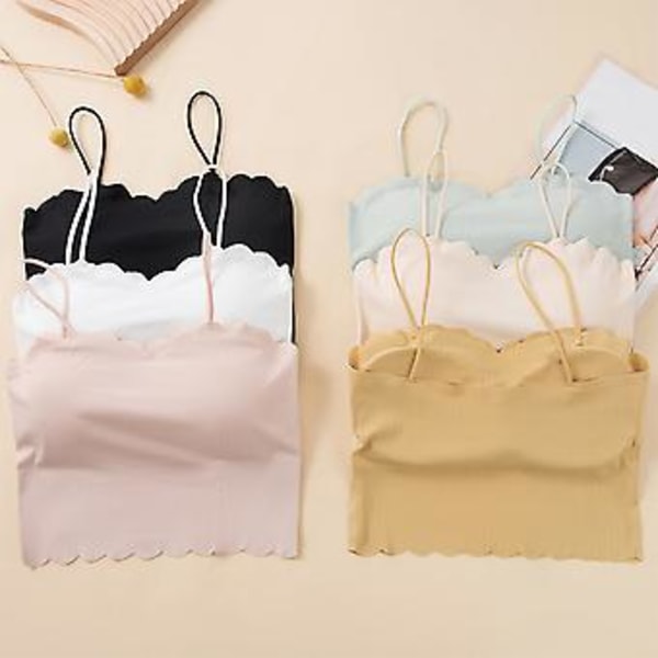 Kortermet tanktopp for kvinner, spaghettistropper, tettsittende, vattert, sømløs tanktopp for daglig bruk, One Size (Rosa) Pink