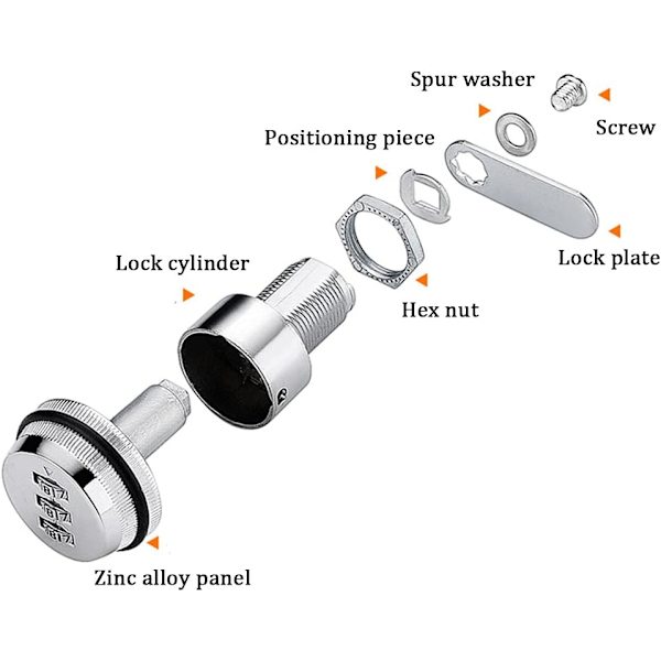 Kombinationskamera - 2 cm/0,79 tum Bolt zinklegering Lösenord Securi