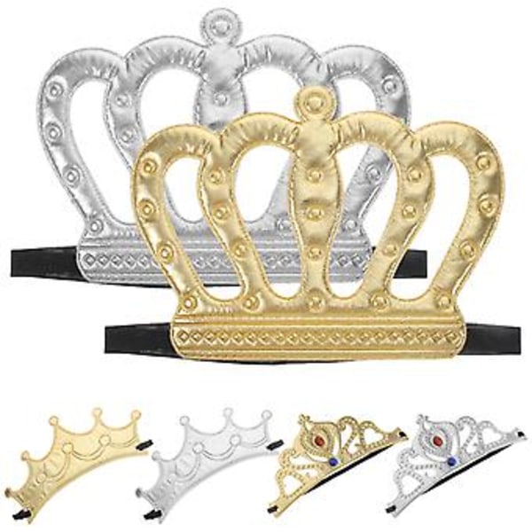 6 stk. Klassisk Krone Kostume Prinsesse Dekor Fest Krone Fødselsdag Prinsesse Dekor