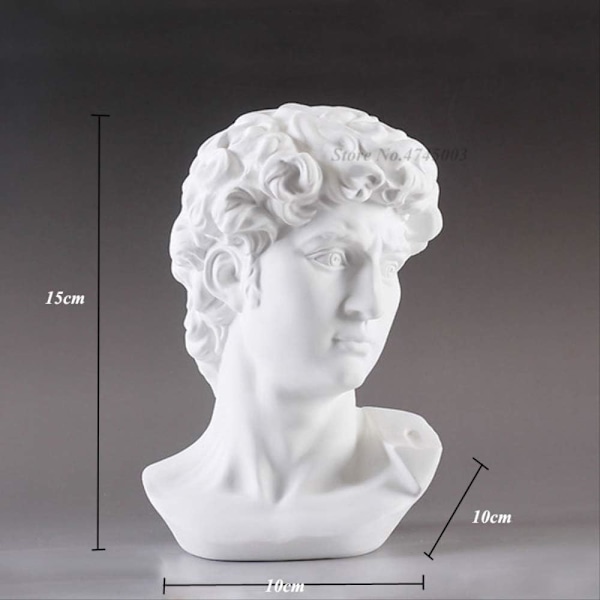 Grekisk mytologi David huvud byst staty mini Europa Michelangelo H