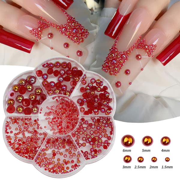 Nagelkonst Pärla DIY Resin - Röd