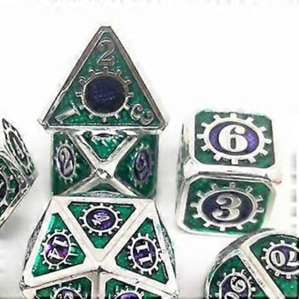 7 stk./pakke Polyhedral Zinklegering til Drageskæl DnD RPG Brætspil Terninger (21) 21