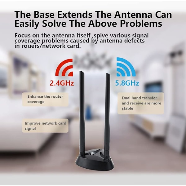 WiFi-antenne 2.4G/5.8G dobbeltfrekvens dobbeltantenne signalforstærker