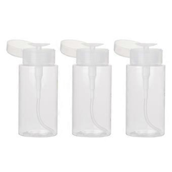 3 stk. Makeupfjernerflasker Tomme Pumpeflasker Tom Rejseflaske Plastik Trykflaske til Kvinder 300ml