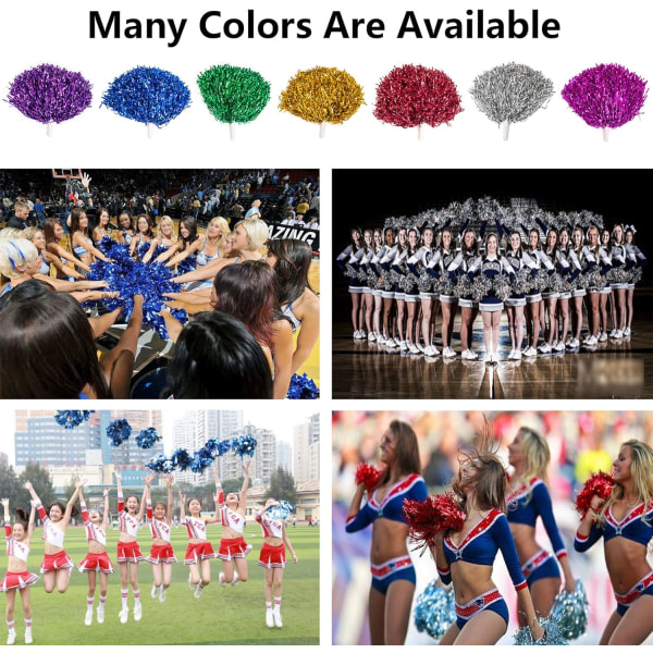Rose Red Niuhong Cheer Leader Poms Shiny Metallic Cheer Ball Farb