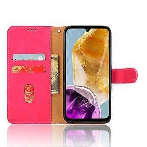Til Samsung Galaxy M15 5G Etui Hud-Berørings Læder Flip Stand Telefon Cover Style D
