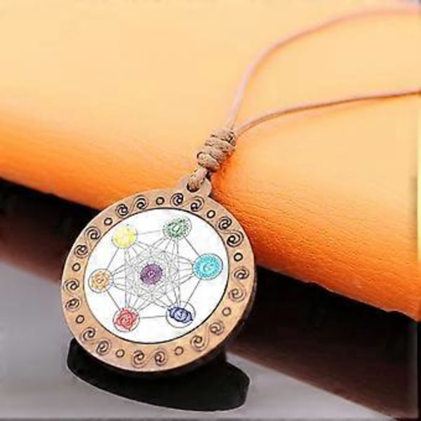 Hengellinen Heksagrammi Sri Yantra Riipus Kaulakoru Pyhä Geometria Puinen Amuletti Kaulakoru Naisille Säädettävä Solisluuketju 3