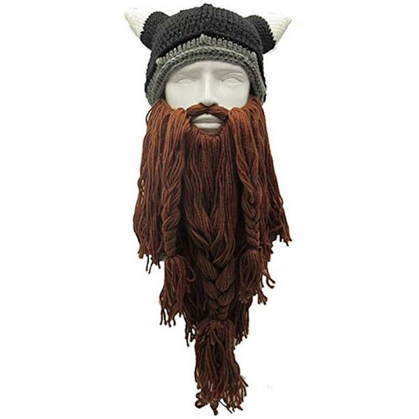 Horn Hat Vinter Varm Maske Strikket Uld Sjov Skull Hat Paryk Hat Funn