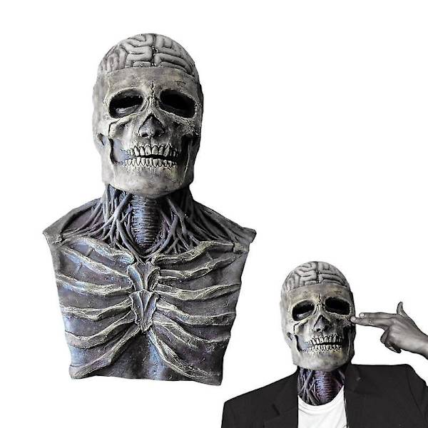 Skrik Skalle Ansiktsmask Rörlig Käke Latex Halloween Fullt Huvud