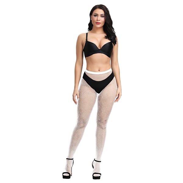 Blanc 1 Pack kvinnor Mesh strumpor halv - persikofärgade strumpbyxor med hög midja