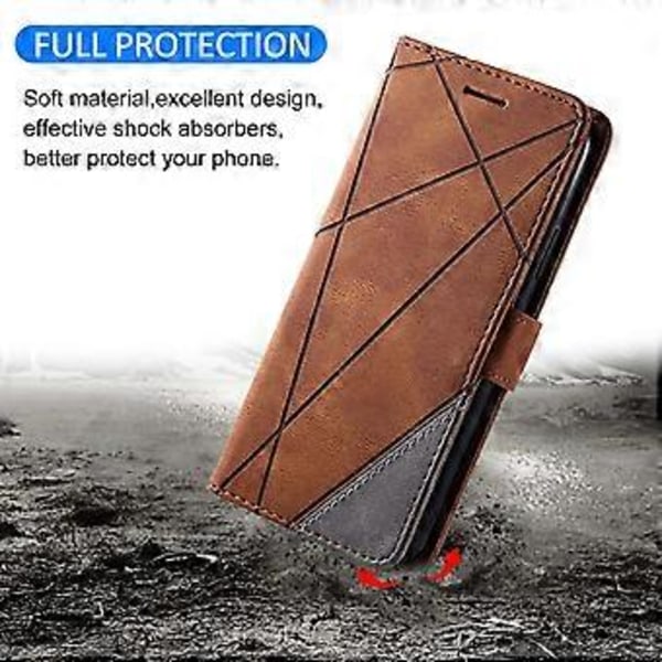 Plånboksfodral för Samsung Galaxy Xcover 5 Linjer Präglat PU Läder Telefonskal Style E