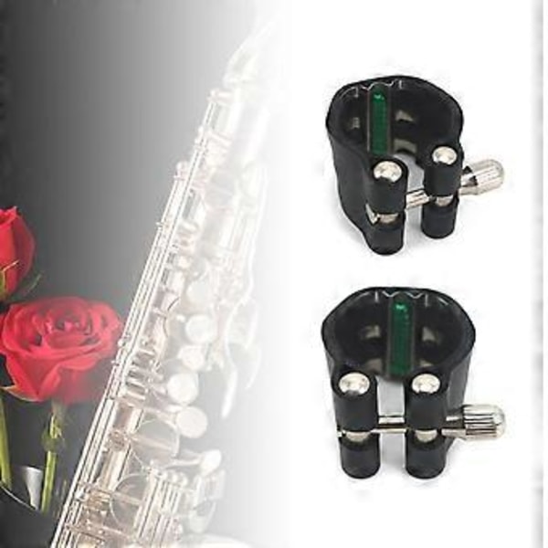 PU Läder Altsaxofon Fästklämma Altsax Ligaturer Fästklämma för Sax Saxofon Klarinett Bakelit Munstycke