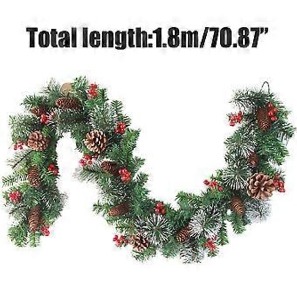 Julgirlang med 50 LED-lampor Konstgjord julgransgirlang Dekorativ för trappor Eldstäder Kontor Utomhus