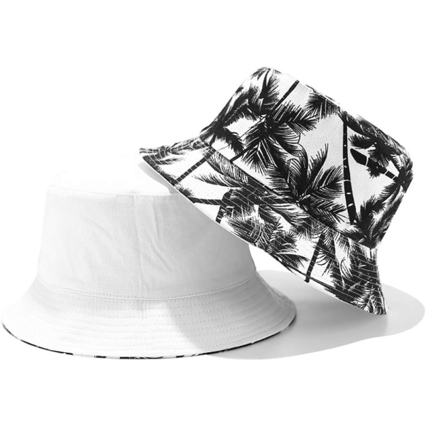 Bucket Hats, 2 i 1 vändbar bomull Bucket Hat, Unisex Vikbar