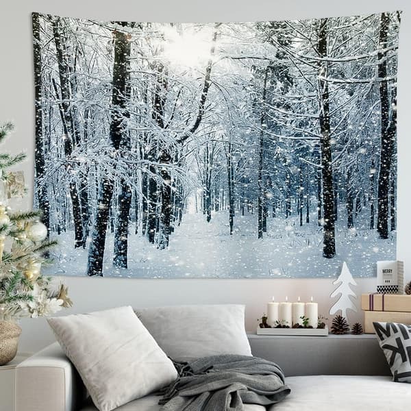 1 st 150 x 130 cm (Skog under snön) Väggbonad Rum Dekor