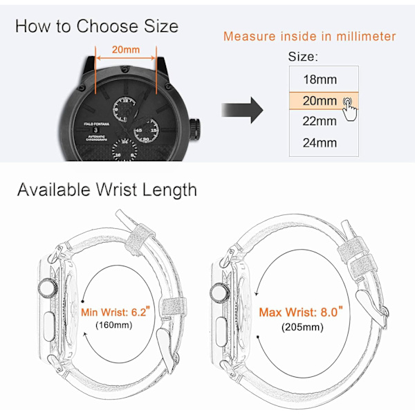 Heavy Duty Watch Straps, Silicone Rubber Replacement Bands, Stai
