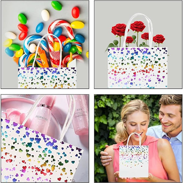 15 st kraftpåsar, presentpåsar i papper, kraftpåsar med handtag, återvinningsbara