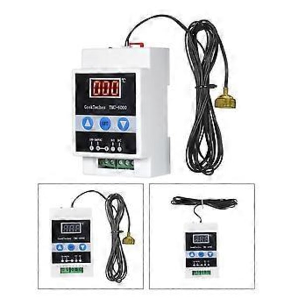 Termostat med termoelement och LED-display, digital temperaturkontroller, 2W vattentät sensortermostat ADC 110-240V