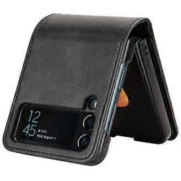 Til Samsung Galaxy Z Flip3 5G PU Læder Cover Foldbar Telefon Case Hårdt PC Cover med Wallet Design