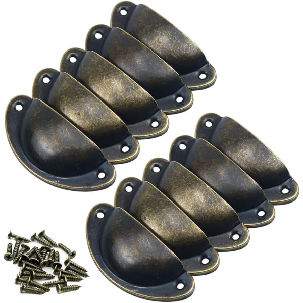 Dörrknoppar Set med 10 vintage skåpknoppar drar metalllåda Kno