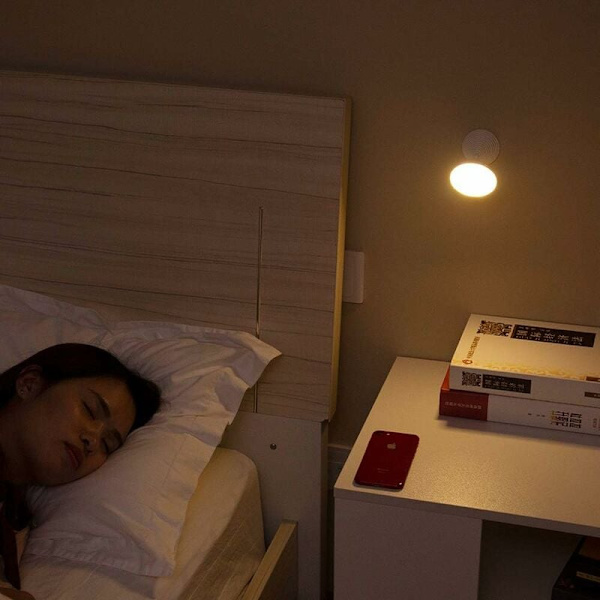 Dubbelinduktion infraröd rörelsesensor LED-nattlampa – infraröd magnetlampa – vägglampa för skåp, trappa, USB uppladdningsbar (1 st varmvit)