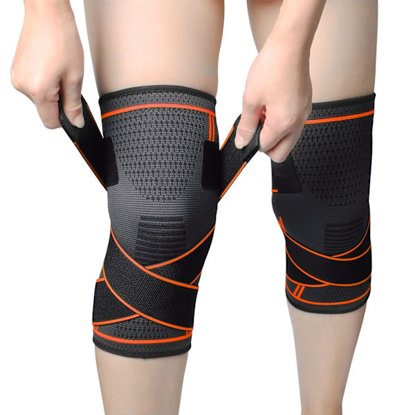 Sportknäskydd, 2-pack XXL orange elastiska justerbara knäskydd