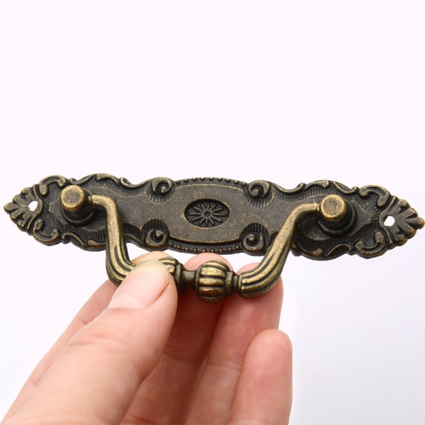 4 stk Skuffhåndtak Antikk Sink Bronse Skufftrekk Håndtak Vintage