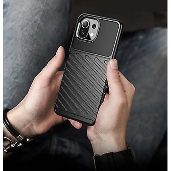 För Xiaomi Mi 11 Lite Litchi Textur PU Fodral För Xiaomi Mi 11 Lite Blue