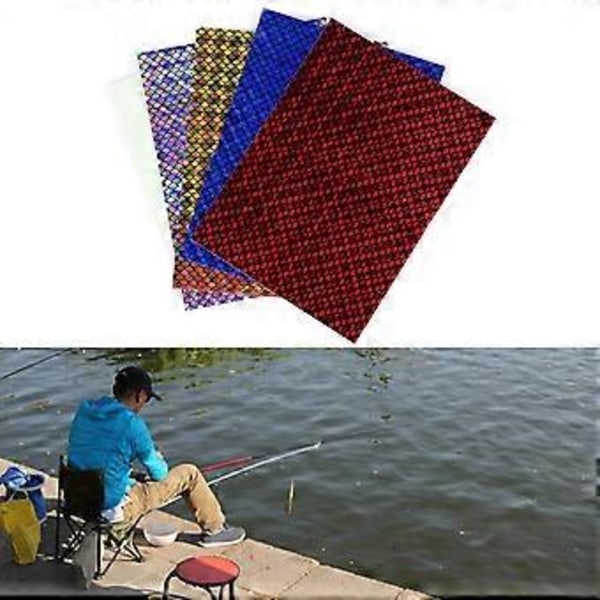 Selvklebende fiskeskjellfilm for å lage reflekterende fiskesluk DIY Flash Lures Tapes DIY Vanntette fiskesluk klistremerker Washed Fish Scale Lu