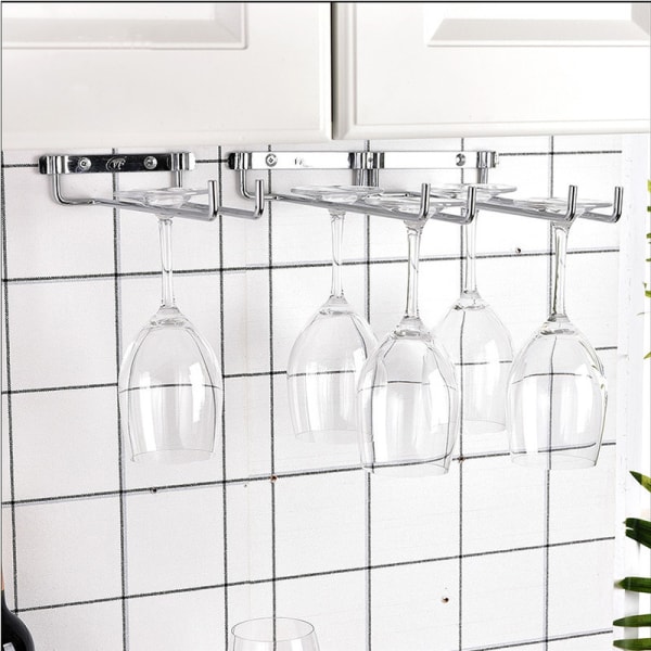 Set med 2 glashållare hängande glashållare för vinglas, bi