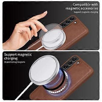 Kompatibel med Galaxy S22+ 5G telefondeksel Brown