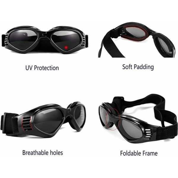 Hunde Goggles, Solbriller til kjæledyr, Sammenleggbare Hunde Goggles UV-beskyttelse S