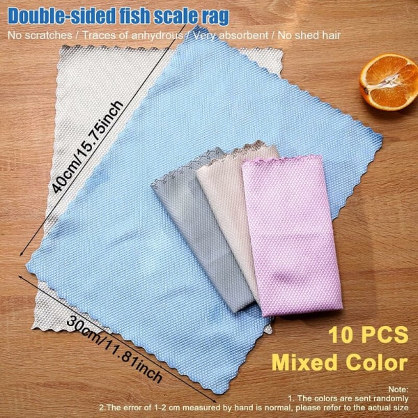 10-pack rengöringsdukar, mikrofiberrengöringsdukar, kök hushållsrengöringsduk, tvättbara mikrofiberdukar, multifunktionella mikrofiberdukar 30 x 40 cm slumpmässig färg