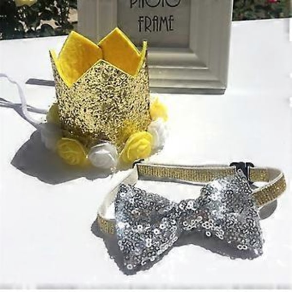 Børnefødselsdagshat Baby Hundred Days Fuld Måne Fødselsdagskrone Blomster Pailletter Fest Dekoration Forsyninger