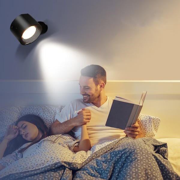 1 stk. Svart innendørs vegglampe, 3 lysstyrkenivåer 3 temperatur T