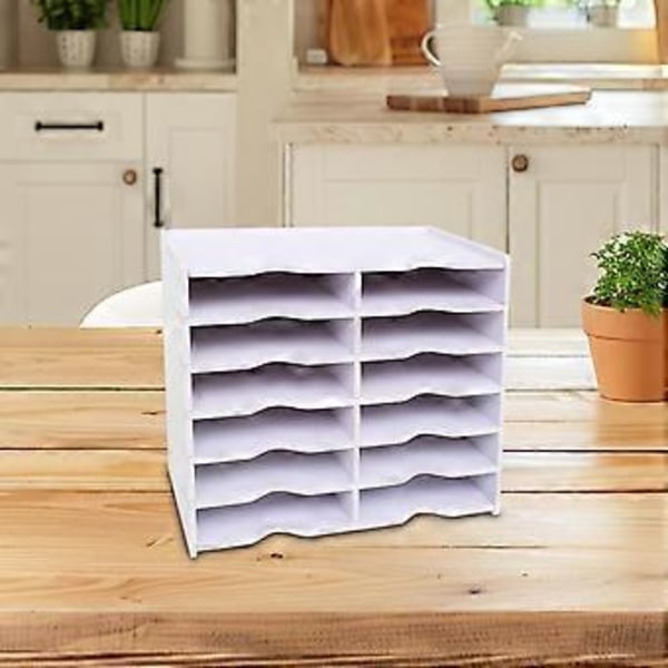 Diamond Craft Brett Organizer Beholder Verktøy 12 Ruter Flerbruks Skrivebord Rhinestone Maleri Brett Holder for Rhinestone Brett (Hvit) White