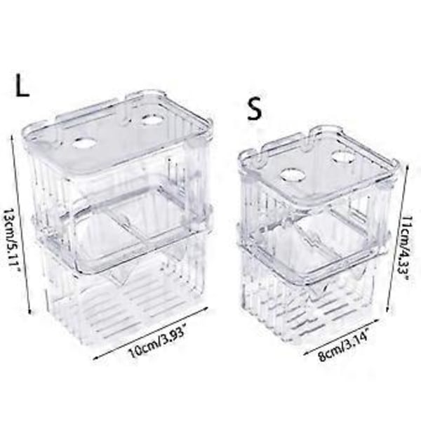 Fisk for Akvarium Klekkeri Inkubator Akvarium Liten Avlsboks Gjennomsiktig Oppdretter Isolasjon Klekkebokser med Sugekopp C L