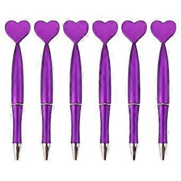 6 kpl/setti Sydämenmuotoiset kuulakärkikynät allekirjoituskynät päiväkirjakynät 1,0 mm kirjoituskynät paperitarvikkeet opiskelijoille Violetti 1 Purple 1