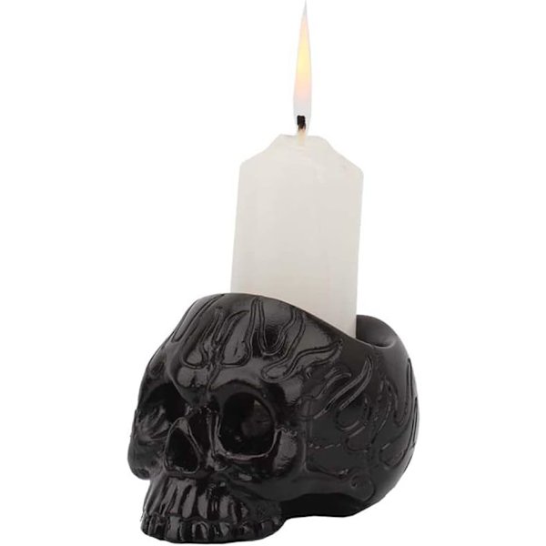 2 st Halloween-dödskalleljushållare, hartsljusstakar hantverk