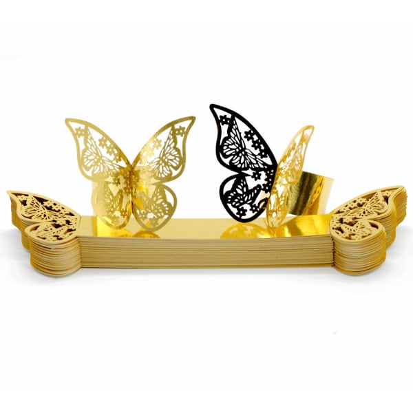 50 stk. Butterfly Papir Serviet Ring 3d Butterfly Serviet Holder