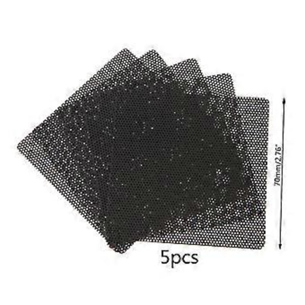 5-pack PVC Dammfilter för datorfläkt Nät Dammtätt Skydd Svart Laptop Kylare Fläkt Mesh för Chassi 7cm Korrosionsbeständig Svart