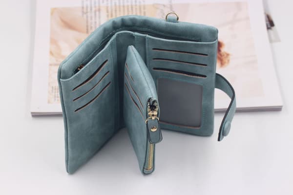 Frostet Lommebok Tri-Fold Multi-Kortholder - Lyseblå